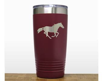 Running Horse Engraved Insulated Tumbler – Personalized Travel Mug