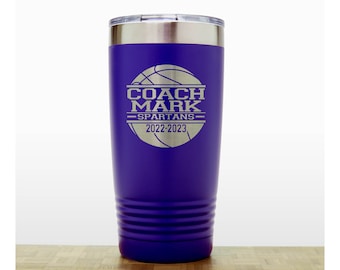 Basketball Coach Personalized Insulated Stainless Steel Tumbler - Quality Laser Engraved Travel Mug - Coach 20oz Polar Camel Tumbler