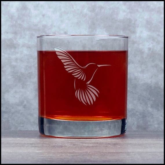 Verre à whisky gravé colibri 11 oz Personnalisation gratuite Verre à whisky  oiseau gravé en profondeur Cadeau personnalisé -  France