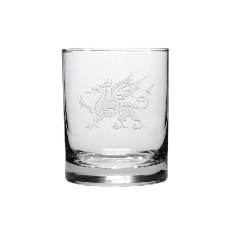 Welsh Dragon Whisky Glass Free Personalization Etsy