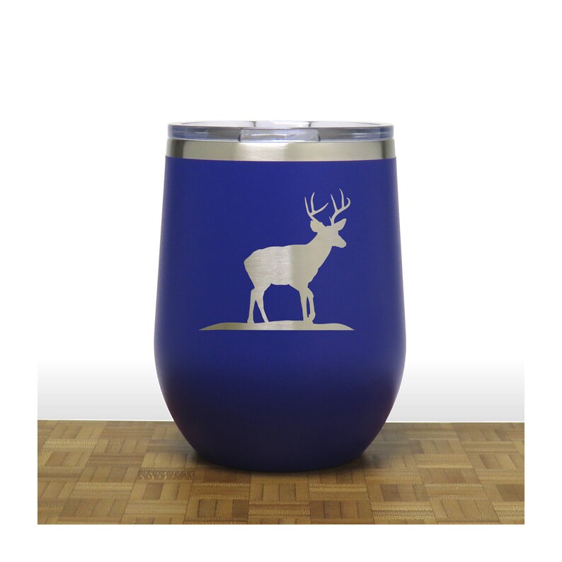 Stag 12oz Engraved Insulated Stemless Wine Tumbler Design 6 Animal Lovers Personalized Gift Free Personalization image 6