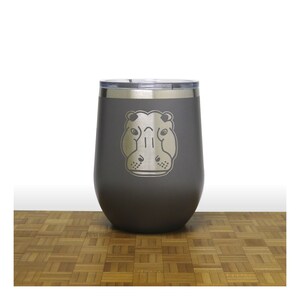 Hippo Head 12oz Engraved Insulated Stemless Wine Tumbler with Lid Personalized Gift Free Personalization image 7