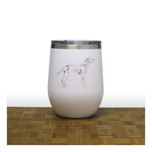 Dalmation Insulated Stemless Wine Tumbler - Free Personalization -  Dog Lovers Personalized Gift