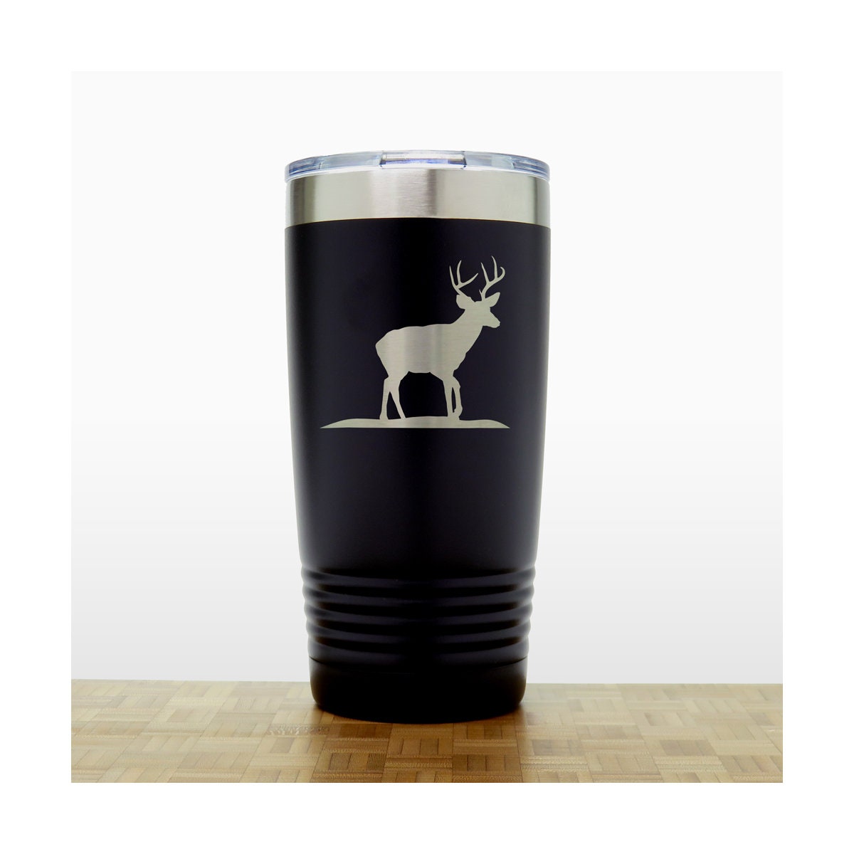 DEER CAMP® Tumbler Water Bottle Thermos Black With Etched Logo 16 oz. –  DEER CAMP® COFFEE