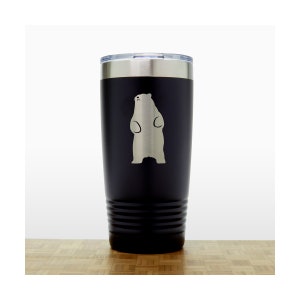 Standing Bear Personalized 20oz Laser Engraved Travel Mug  -Animal Insulated Stainless Steel Tumbler