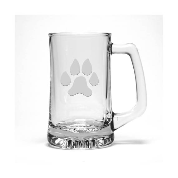 Dog Paw Beer Mug Free Personalization Pet Personalized Etsy