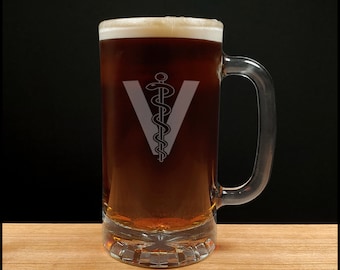 Veterinarian Beer Mug - Free Personalization - Student Vet Graduate Personalized Gift