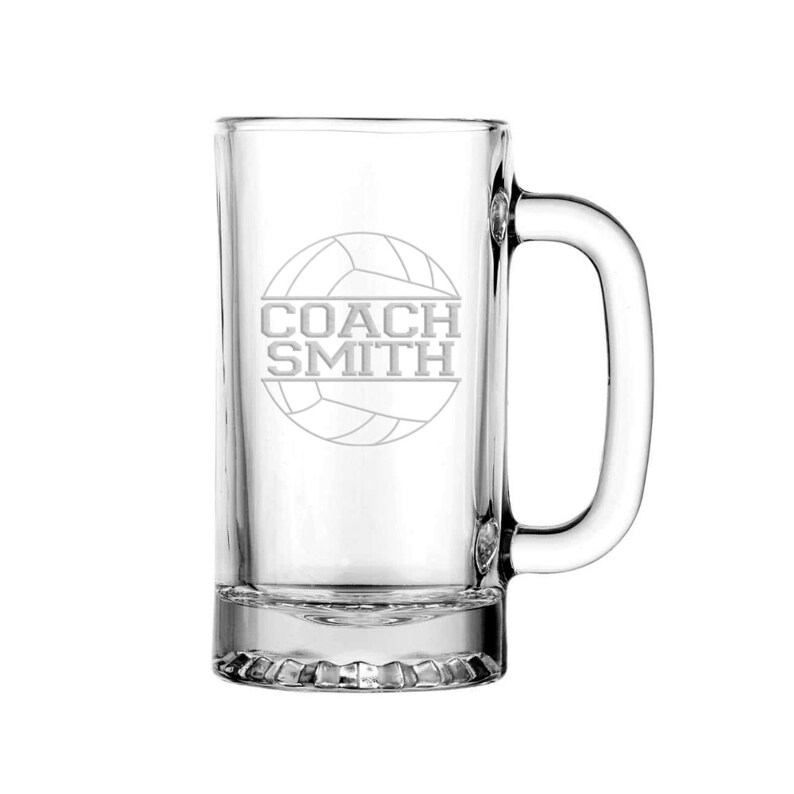 Volleyball Coach Beer Mug Free Personalization Sports Etsy