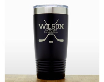 Personalized Hockey Manager Tumbler - Laser Engraved 20oz Stainless Steel