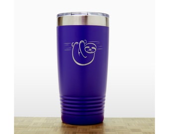 Sloth Personalized 20oz Insulated Stainless Steel Tumbler - Quality Laser Engraved Travel Mug - Animal Polar Camel Tumbler