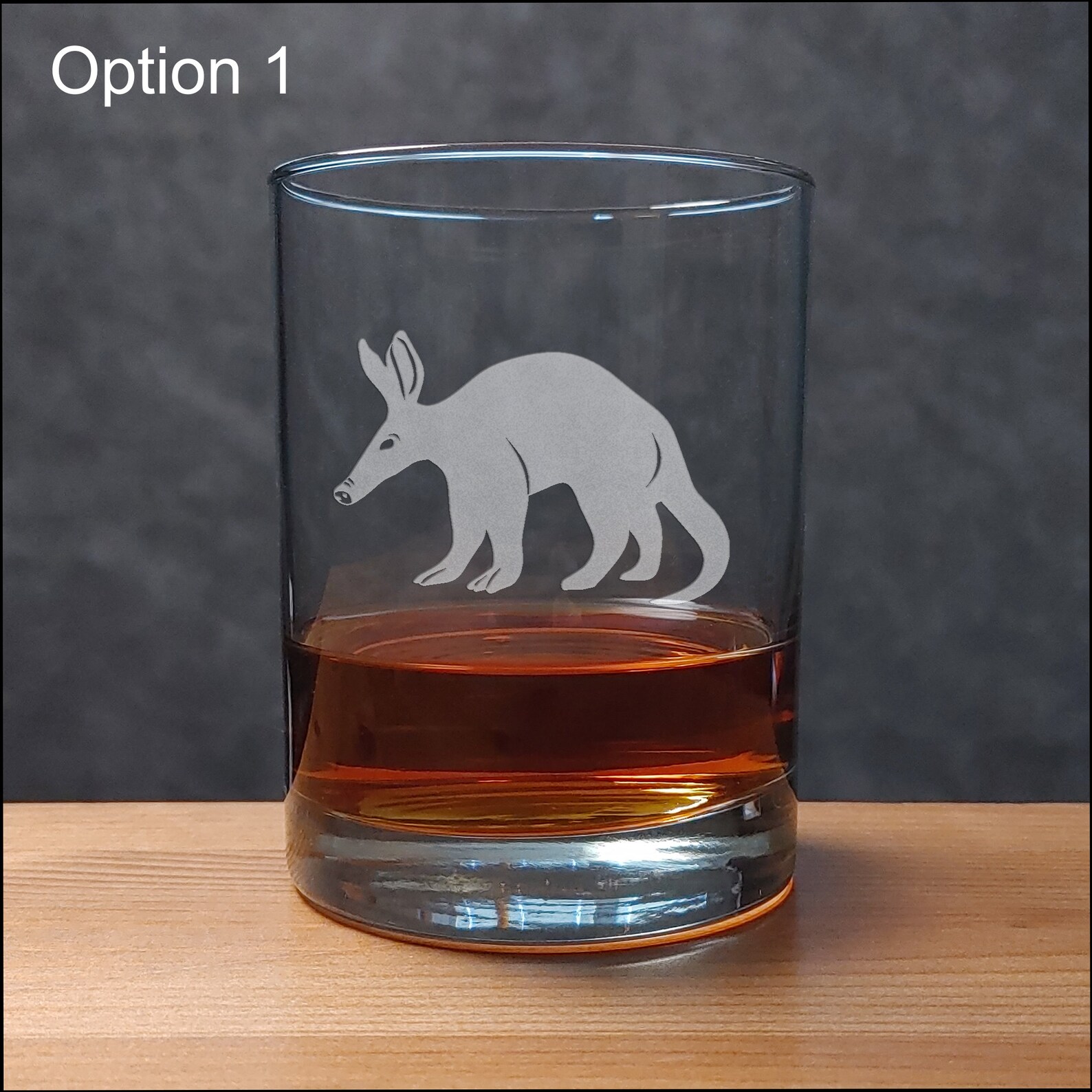 Aardvark Etched Whiskey Glass Free Personalization Etched Etsy