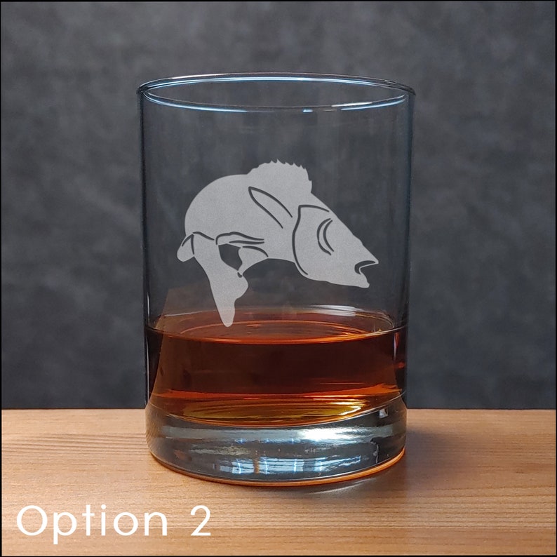 Pickerel Whisky Glass Etched Personalized Gift Free Personalization