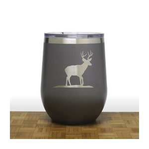 Stag 12oz Engraved Insulated Stemless Wine Tumbler Design 6 Animal Lovers Personalized Gift Free Personalization image 7