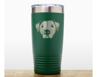 Pitbull Engraved Personalized 20 oz Insulated  Travel Mug - Dog Laser Engraved Stainless Steel Tumbler