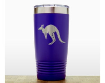 Kangaroo Personalized 20oz Insulated Stainless Steel Tumbler - Laser Engraved Travel Mug - Animal Polar Camel Tumbler