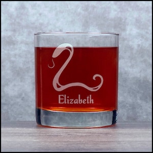 Snake Engraved 11oz Whiskey Glass - Deeply Etched Rocks Glass - Free Personalization - Reptile Personalized Gift