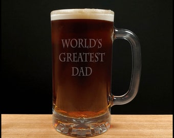 World's Greatest Dad Beer Mug -  Free Personalization - Fathers Day Personalized Gift