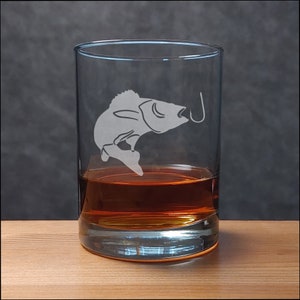 Pickerel Whisky Glass Etched Personalized Gift Free Personalization