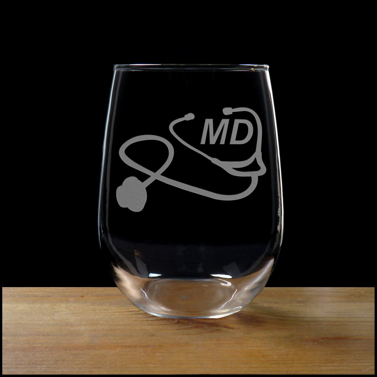 Medical Doctor Stemless Wine Glass Free Personalization MD Etsy