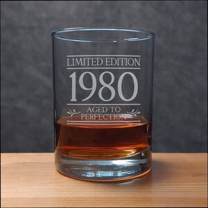 Birthday 13oz Engraved Whiskey Glass - Aged to Perfection - Limited Edition - Free Personalization - Personalized Gift