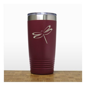 Dragonfly Engraved 20 oz Insulated Travel Mug Stainless Steel Polar Camel Tumbler Design 2 Free Personalization Available image 9
