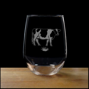 Life is Better With Cows Cute Stemless Wine Glass Farmhouse Décor Gifts for  Lovers of Cows and Wine Large Glasses 