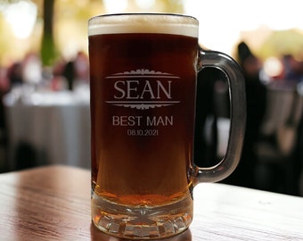 Classic Best Man Personalized Beer Mug - a great gift for your Wedding