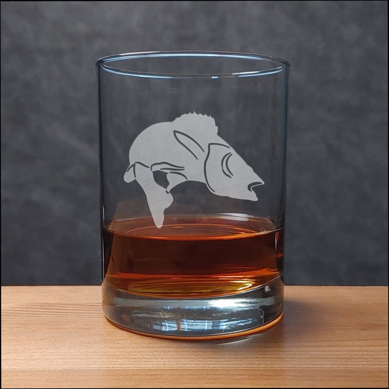 Pickerel Whisky Glass Etched Personalized Gift Free Personalization