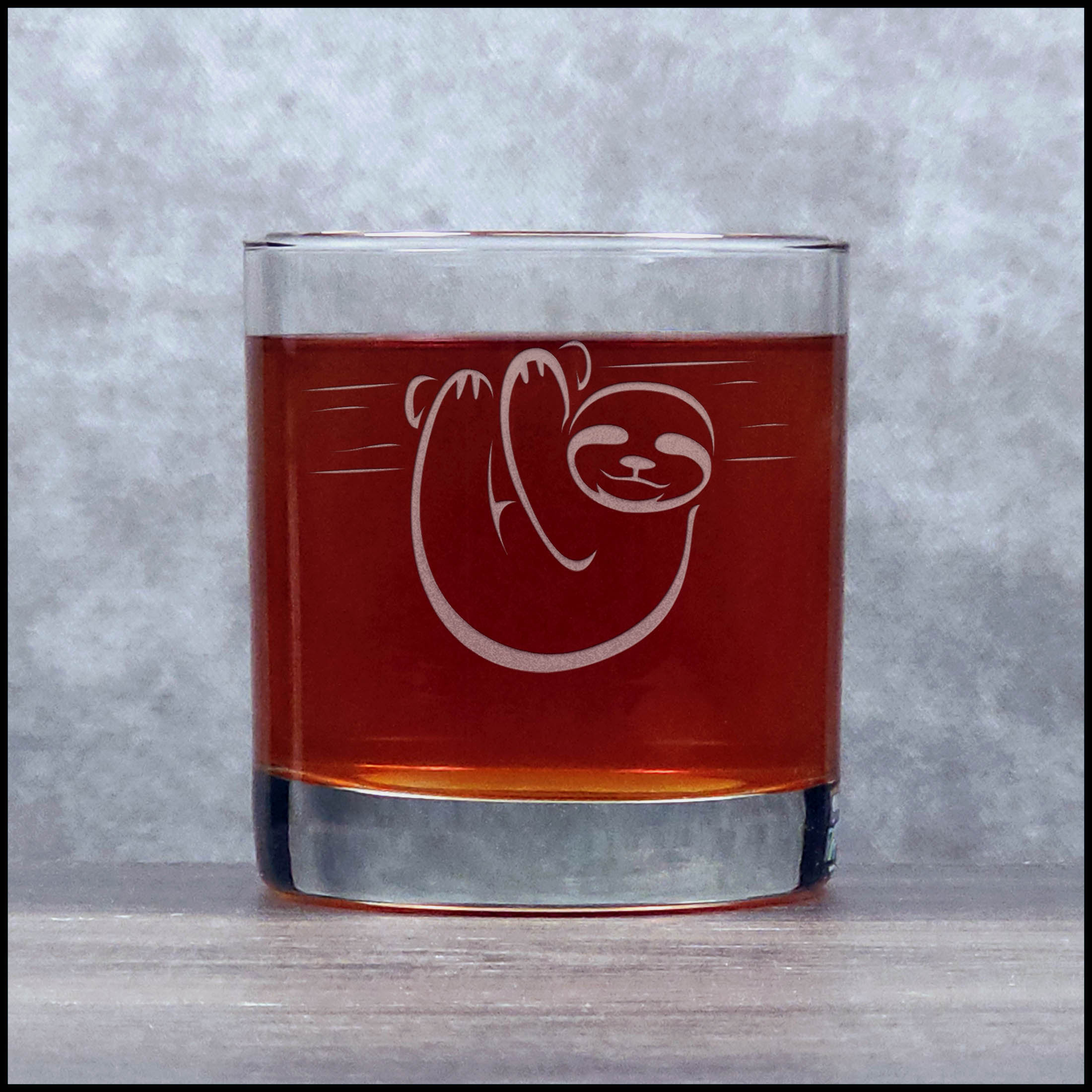SLOTH☆ウィスキー Personalized Sloth Whiskey Glass – 11oz Engraved Rocks Glass