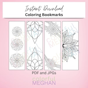 PRINTABLE Geometric Flower Coloring Book Marks | Instant Download | PDF and JPGs