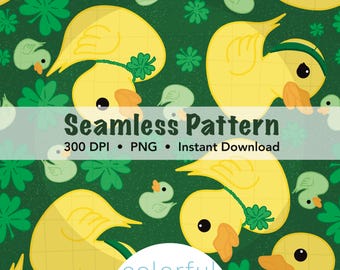 Lucky Duck Pattern | Seamless File | Instant Download | 300 DPI