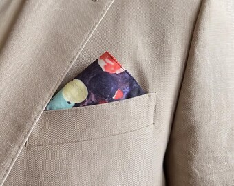 Original Abstract Art Silk Pocket Square Pochette