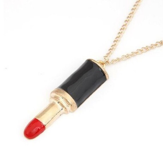 Items similar to Lipstick Necklace on Etsy
