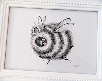 Let Them Eat Honey- Original Framed Drawing