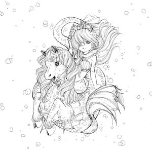 Pop Manga Mermaids and Other Sea Creatures Coloring Book image 4