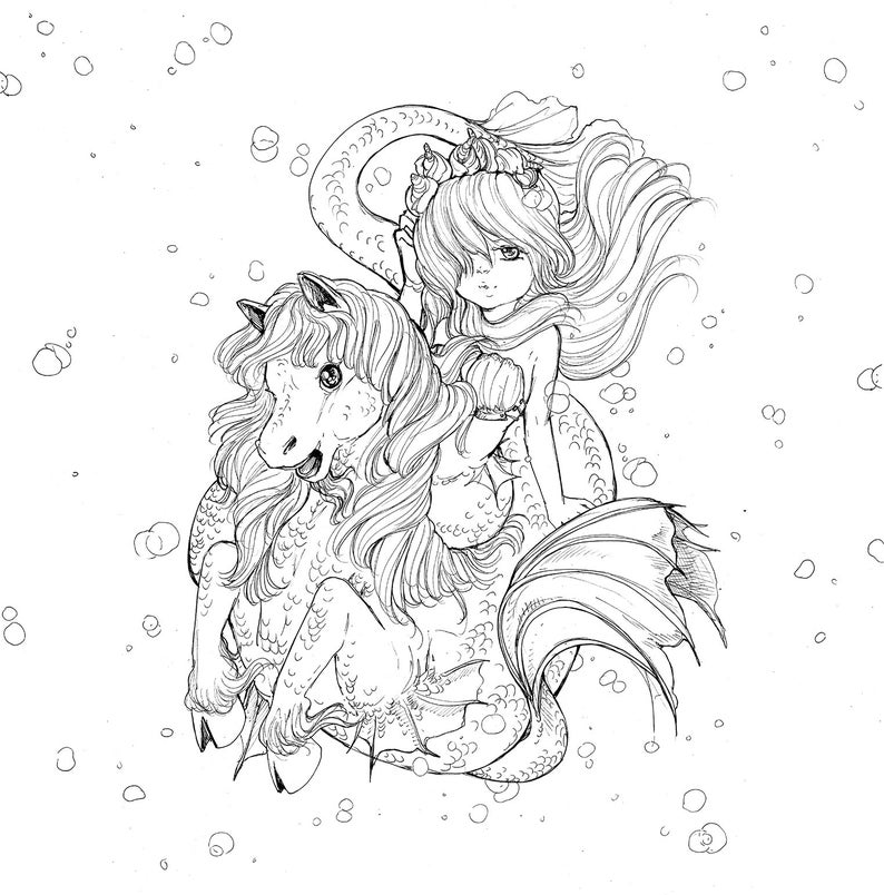 Pop Manga Mermaids and Other Sea Creatures Coloring Book image 4