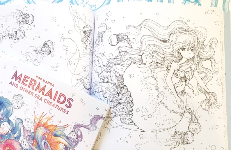 Pop Manga Mermaids and Other Sea Creatures Coloring Book image 3