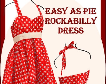 Sewing Pattern: Easy as Pie Rockabilly dress Size 18(44)-28(54)