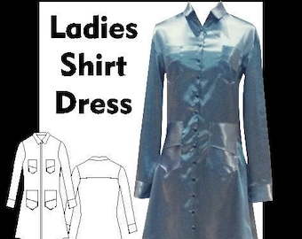 Ladies Shirt Dress Sewing Pattern