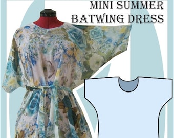 Sewing Pattern: Summer Batwing dress, mini