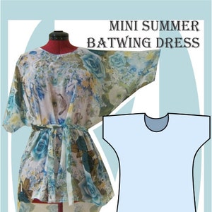 Sewing Pattern: Summer Batwing Dress Mini - Etsy