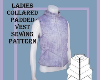 Ladies Collared Padded Vest Sewing Pattern