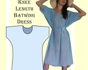 Sewing Pattern: Summer batwing dress, knee length