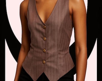 Angelique ladies waistcoat - PDF Sewing Pattern - Sizes 8 to 18