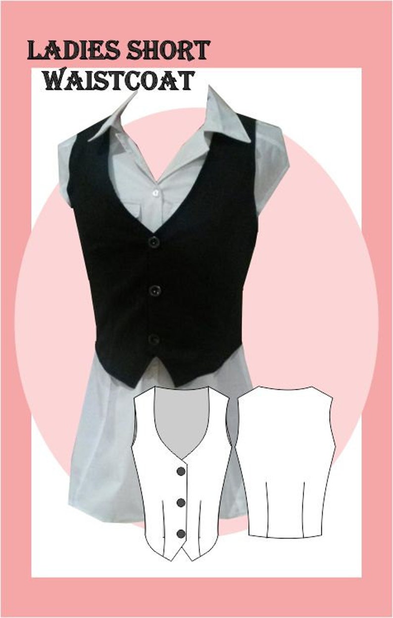 Sewing Pattern: Ladies Short Waistcoat image 1