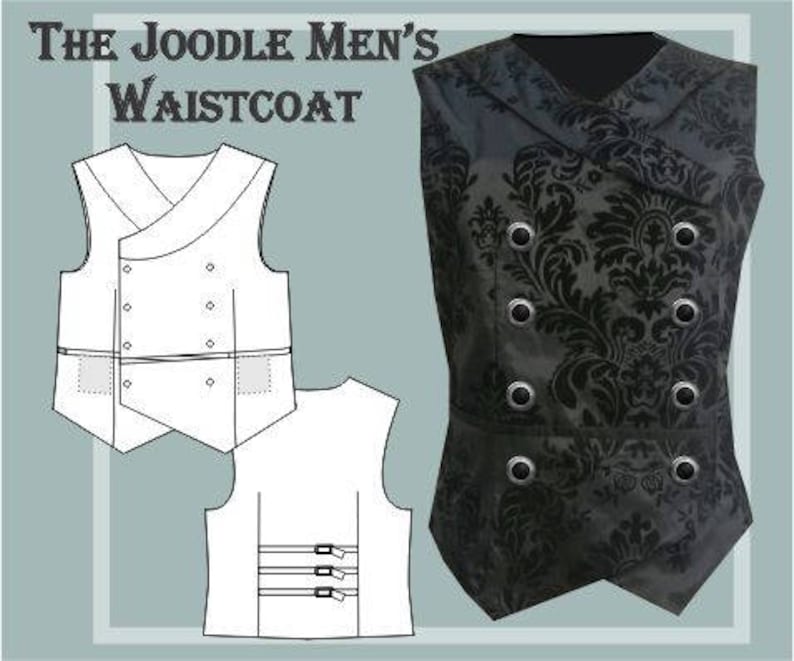 The Joodle Men's waistcoat digital sewing pattern image 1