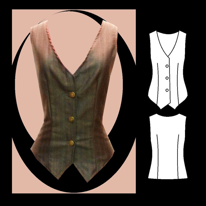 Sewing Pattern: Angelique ladies waistcoat image 1