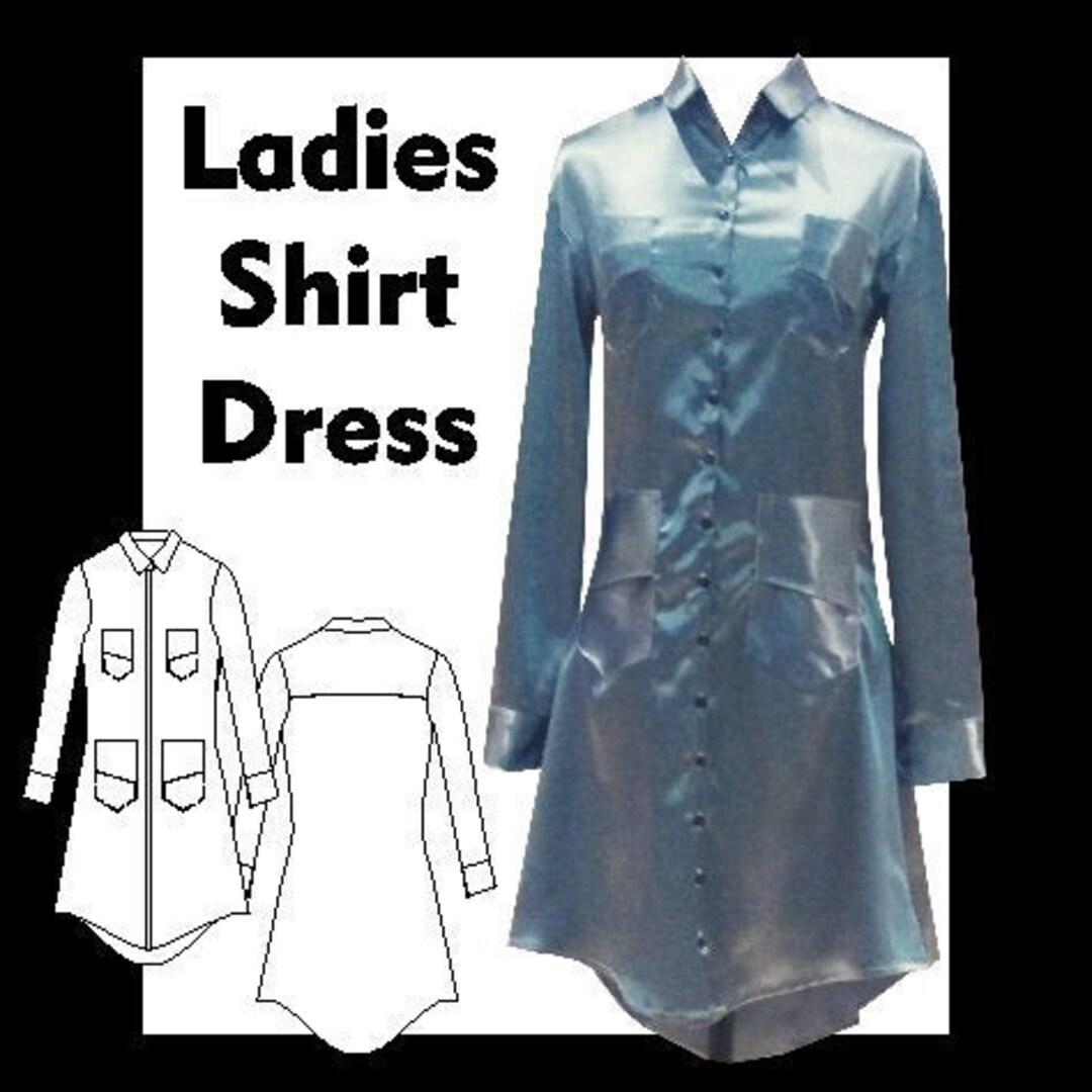 Ladies Shirt Dress Sewing Pattern Etsy