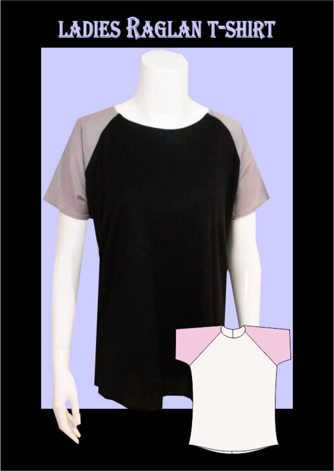 Ladies Raglan Tshirt Sewing Pattern Etsy