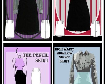 Sewing Pack: High waist skirt 4 pattern pack